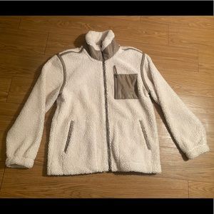 Abercrombie & Fitch Cream Sherpa Coat